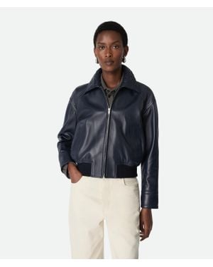 Bottega Veneta Leather Blouson - Blue