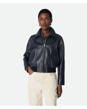 Bottega Veneta Leather Blouson - Blue