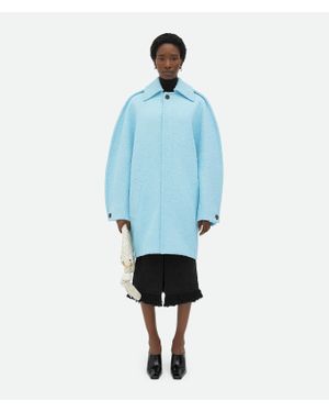 Bottega Veneta Light Cotton Tweed Cocoon Coat - Blue