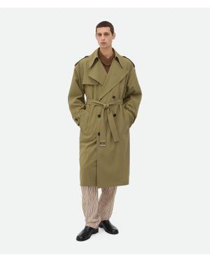 Bottega Veneta Trenchcoat Aus Feiner Wolle - Grün