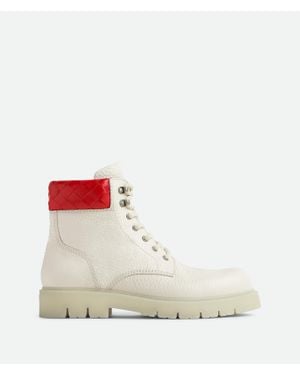 Bottega Veneta Haddock Lace-Up Ankle Boot - White