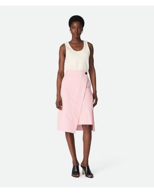 Bottega Veneta Jupe En Sergé De Coton - Rose