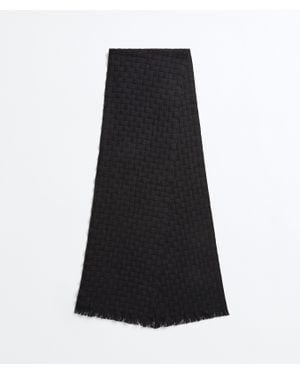 Bottega Veneta Cashmere Intrecciato Scarf - Black
