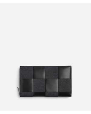 Bottega Veneta Cassette Portemonnaie Mit Umlaufendem Zip - Schwarz