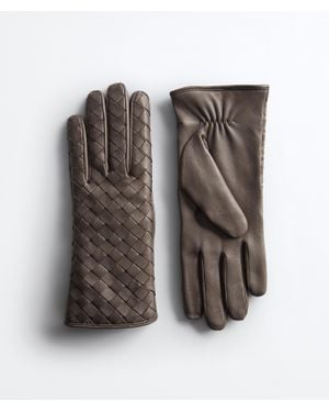 Bottega Veneta Handschuhe Aus Intrecciato Leder - Braun