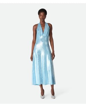 Bottega Veneta Light Viscose Sequins Dress - Blue
