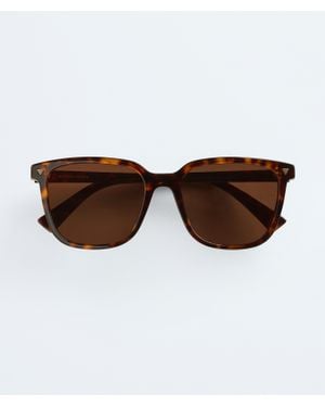 Bottega Veneta Soft Recycled Acetate Square Sunglasses - Brown