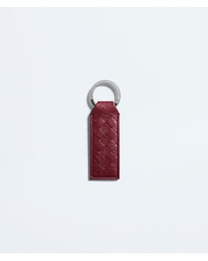 Bottega Veneta Woven Mycelium Key Ring - Red