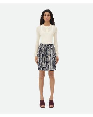 Bottega Veneta Cotton Intrecciato Skirt - White