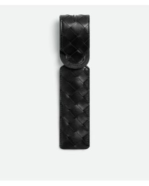 Bottega Veneta Intrecciato Long Tag Holder - Black
