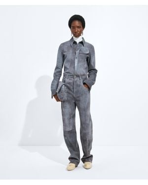 Bottega Veneta Cloudy Suede Pants - Blue
