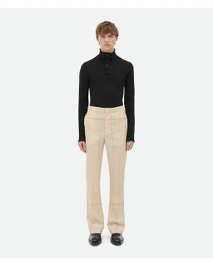 Bottega Veneta Notebook Wool Twill Flared Trousers - Black