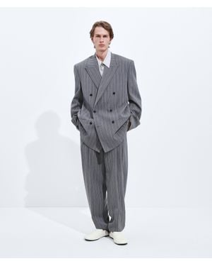 Bottega Veneta Light Wool Pinstripes Jacket - Grey
