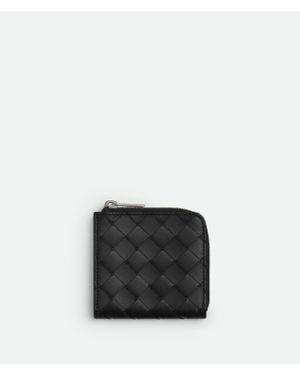 Bottega Veneta Intrecciato Square Portemonnaie Mit Umlaufendem Zip - Schwarz