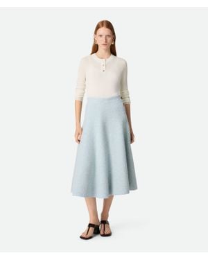 Bottega Veneta Wool Boucle Skirt - Blue