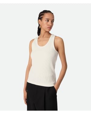 Bottega Veneta Cotton Ribbed Tank Top - White