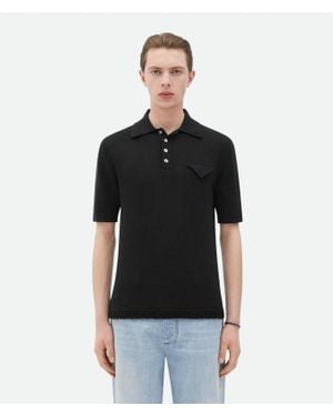 Bottega Veneta Poloshirt Aus Leichtem Leinen - Schwarz