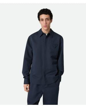 Bottega Veneta Hemd Aus Seide Und Baumwolltwill - Blau