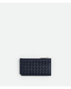 Bottega Veneta Intrecciato Piccolo Kartenetui Mit Zip - Blau