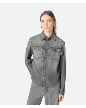 Bottega Veneta Jupe En Denim Noir - Gris