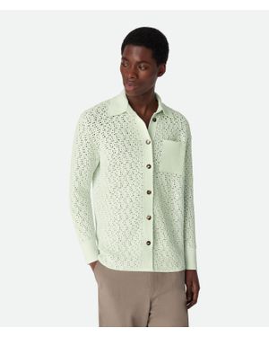Bottega Veneta Gehäkeltes Baumwollhemd - Grün