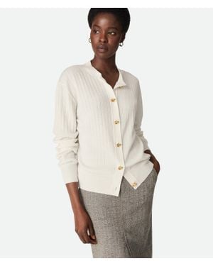 Bottega Veneta Wool Rib Cardigan - White