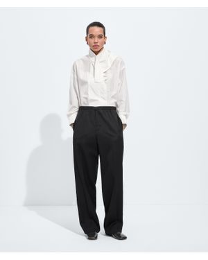 Bottega Veneta Wool Grain De Poudre Trousers - White