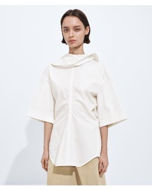 Bottega Veneta Top Aus Kompakter Baumwolltoile - Weiß