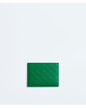 Bottega Veneta Intrecciato Stamp Credit Card Case - Green