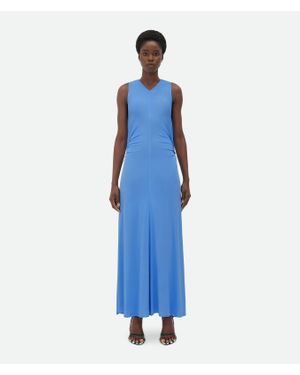 Bottega Veneta Viscose Jersey Long Dress - Blue