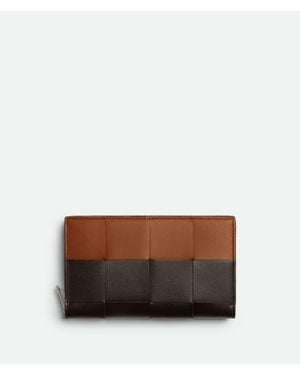 Bottega Veneta Cassette Portemonnaie Mit Umlaufendem Zip - Braun