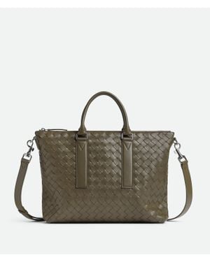 Bottega Veneta Weiche Intrecciato Aktentasche - Mettallic