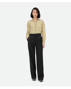 Bottega Veneta Striped Wool Pants - White
