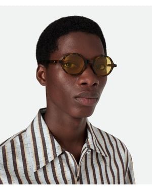 Bottega Veneta Runde Classic Sonnenbrille - Braun
