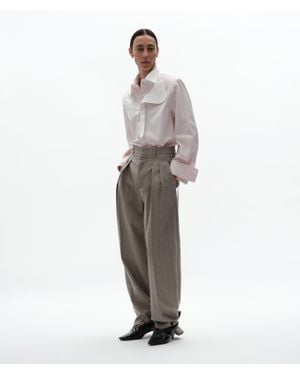Bottega Veneta Prince Of Wales Wool Trousers - White