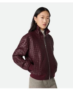 Bottega Veneta Intrecciato Leather Blouson - Purple