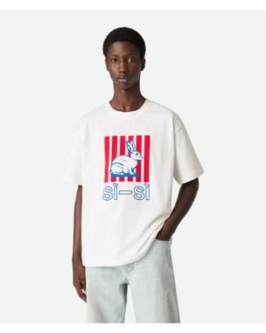 【関税＆送料込み】Bottega Veneta Wrinkled Printed T-Shirt Bottega Veneta Wrinkled Printed T-Shirt in White for Men | Lyst