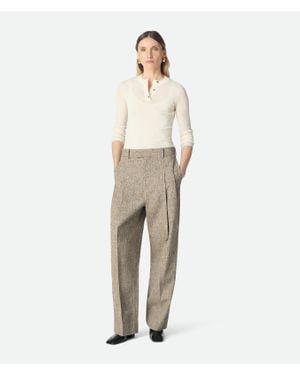 Bottega Veneta Fleck Viscose Trousers - Natural