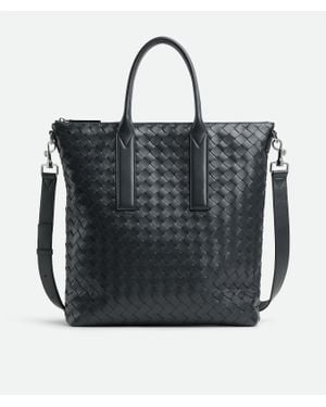 Bottega Veneta Intrecciato Zipped North-South Tote - Black