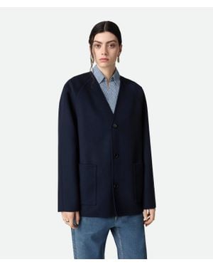 Bottega Veneta Light Wool And Cashmere Coat - Blue