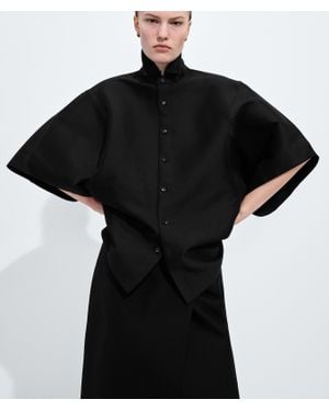Bottega Veneta Hemd Aus Wolltwill - Schwarz