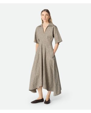 Bottega Veneta Kleid Aus Melierter Viskose - Natur
