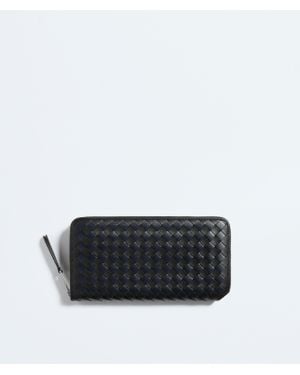 Bottega Veneta Intrecciato Piccolo Zip Around Wallet - Black