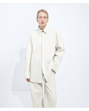 Bottega Veneta Intrecciato Leather Shirt - White
