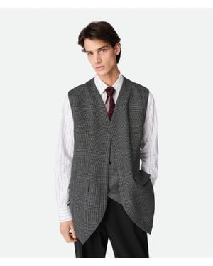 Bottega Veneta Wollweste Mit Prince-Of-Wales-Karo - Grau