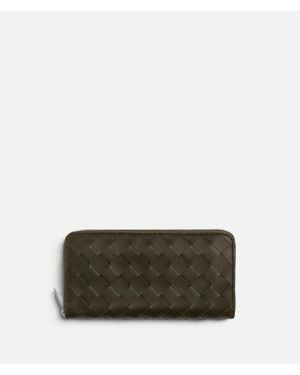Bottega Veneta Intrecciato Zip Around Wallet - Green