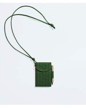 Bottega Veneta Intrecciato Piccolo Pencil Badge Holder - Green
