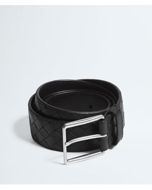 Bottega Veneta Intrecciato Taurillon Belt - Black