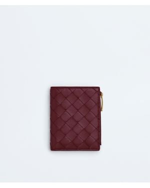 Bottega Veneta Intrecciato Small Bi-Fold Wallet - Purple