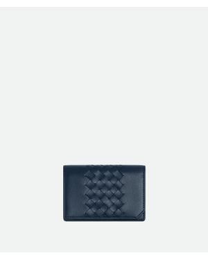Bottega Veneta Intrecciato Piccolo Business Card Case - Blue